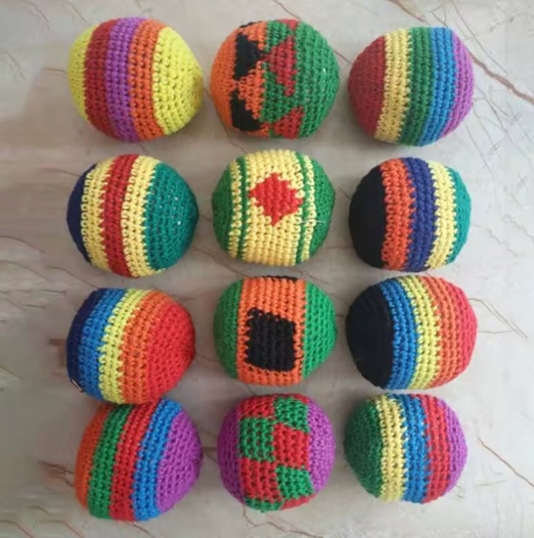 Hacky sack and footbag for sale with dirtbag-style and crocheted options